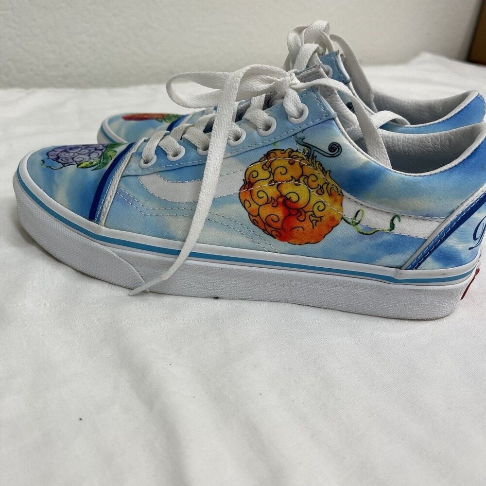 VANS One Piece Old School Devil Fruit Flats Womens 7.0 Colorful Lace Up Logo 5.5 - Picture 2 of 8